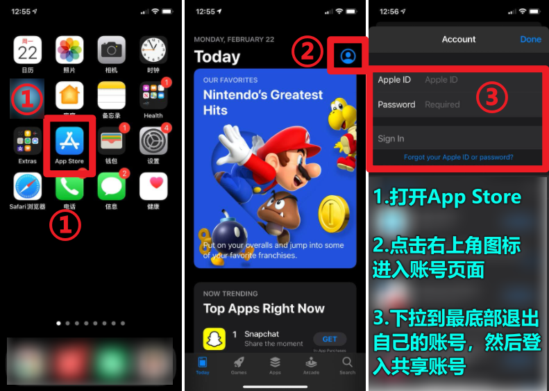App Store 登录界面